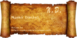 Nyakó Dániel névjegykártya